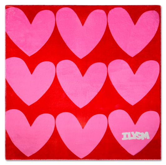 ILYSM Heart Plush Blanket