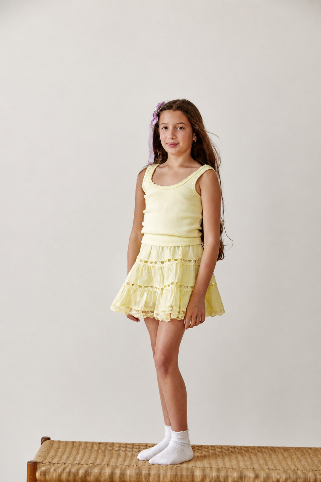 Stella Pastel Yellow Ribbed Tank