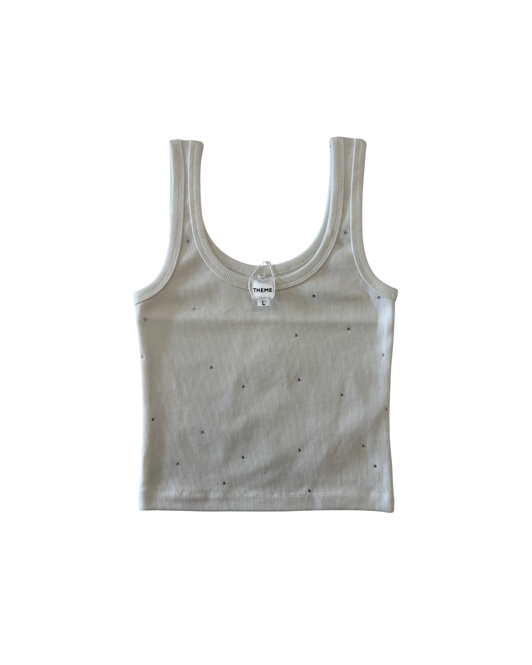 Stella Studded Cream Ribbed Studded Tank
