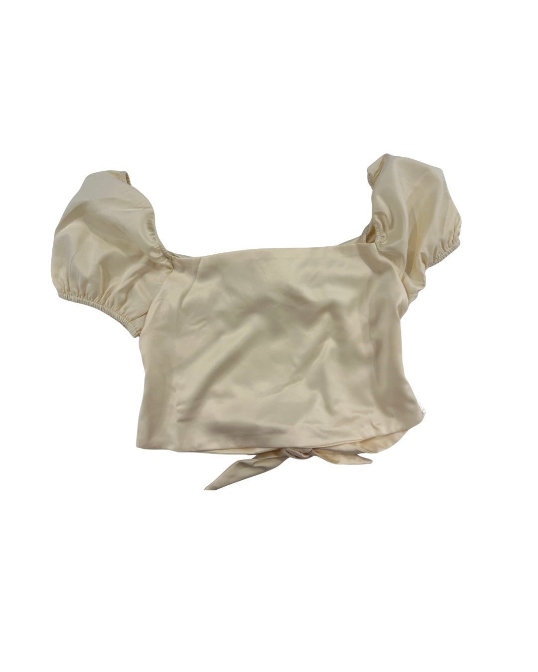 Noa Champagne Satin Tie Back Top