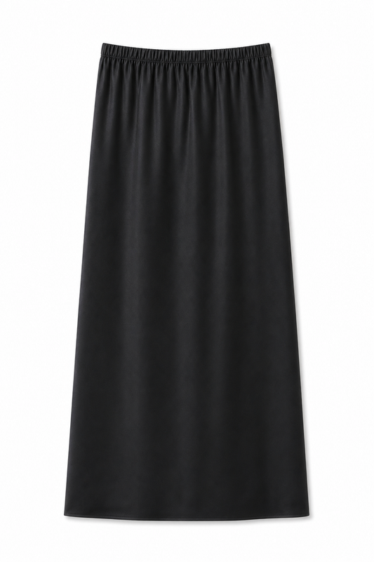 Joey Black Satin Maxi Skirt
