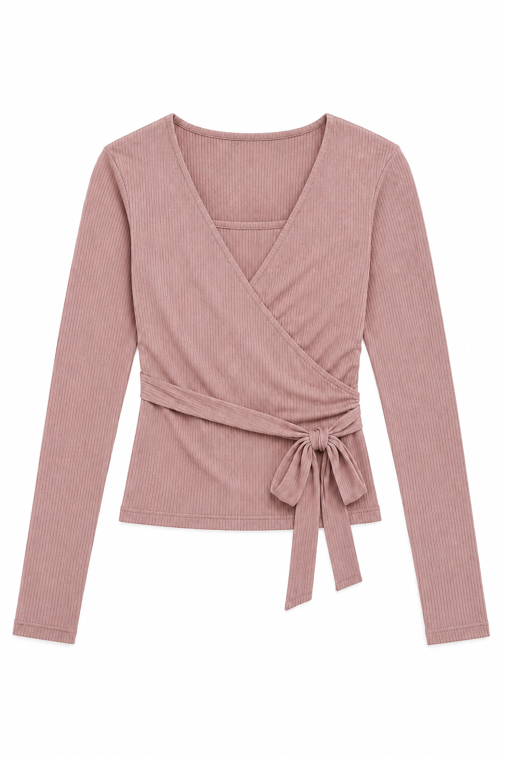 Ever Pink Lightweight Rib Wrap Top