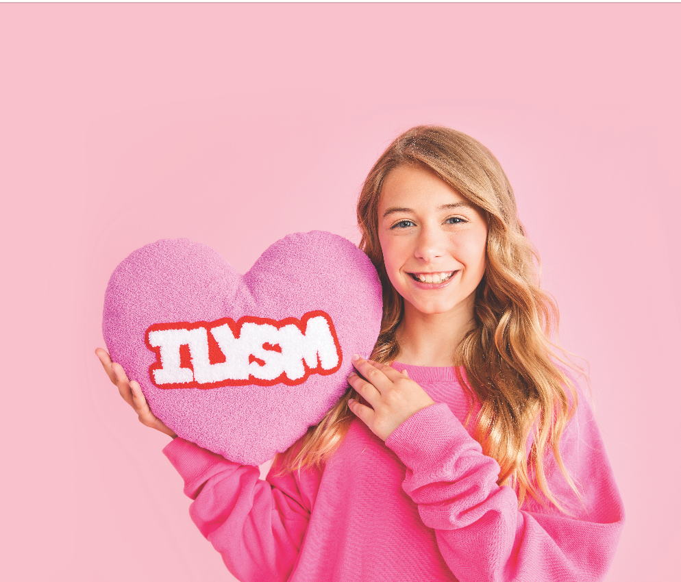 Heart Shape ILYSM Fleece Pillow