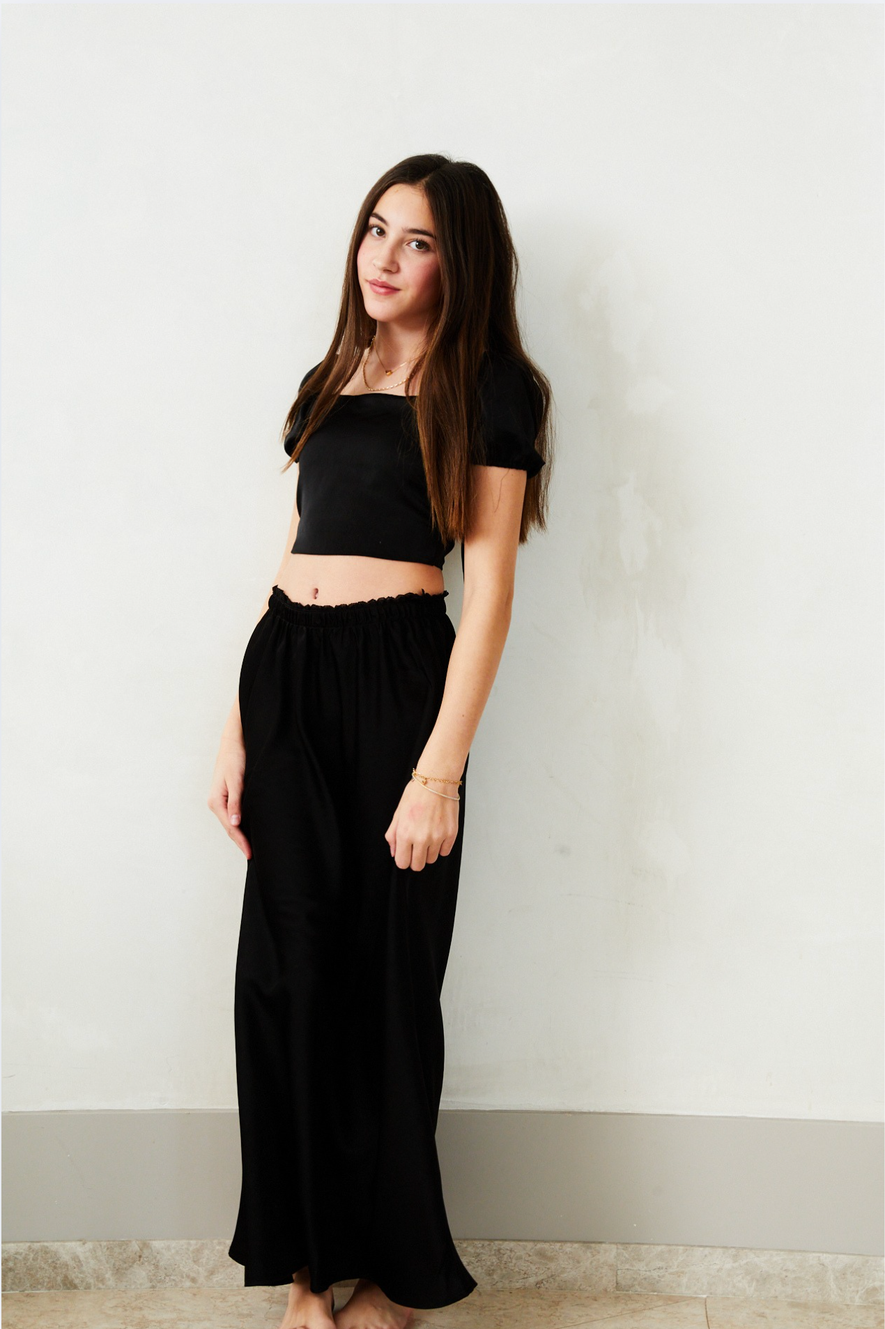 Joey Satin Maxi - Black
