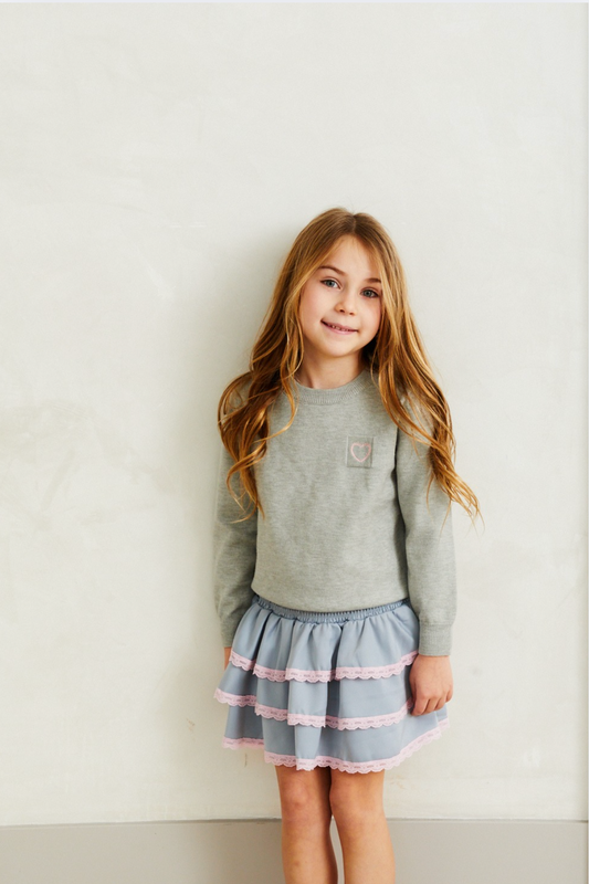 Tiegen Heart Grey Sweater