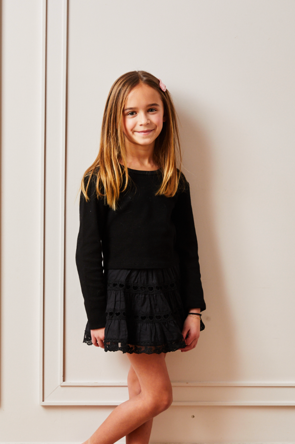Sofia Heart Bow Lace Mini - Black 25