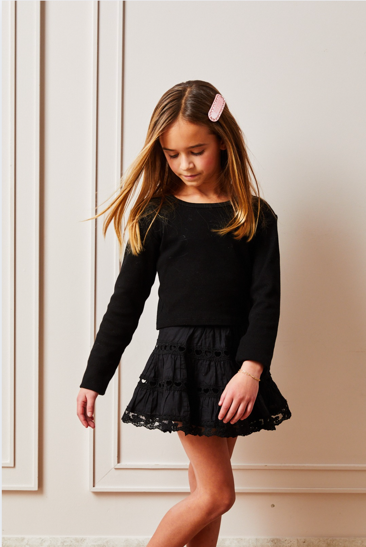 Sofia Heart Bow Lace Mini - Black 25