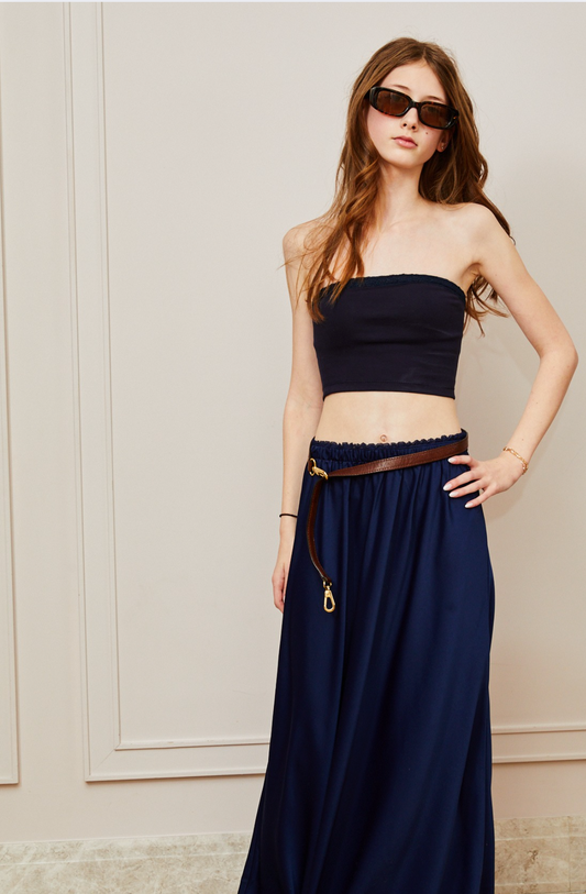 Joey Satin Maxi - Navy