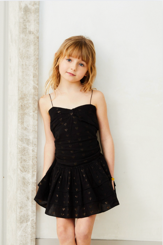 Gemma Lurex Heart Mini - Black