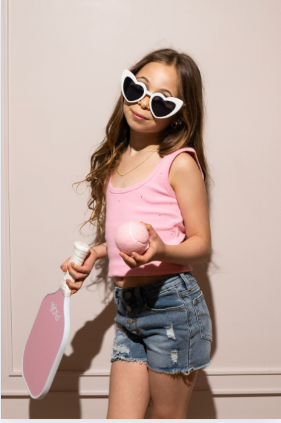 Stella Studded Bright Pink With Rhinestones Ribbed Top
