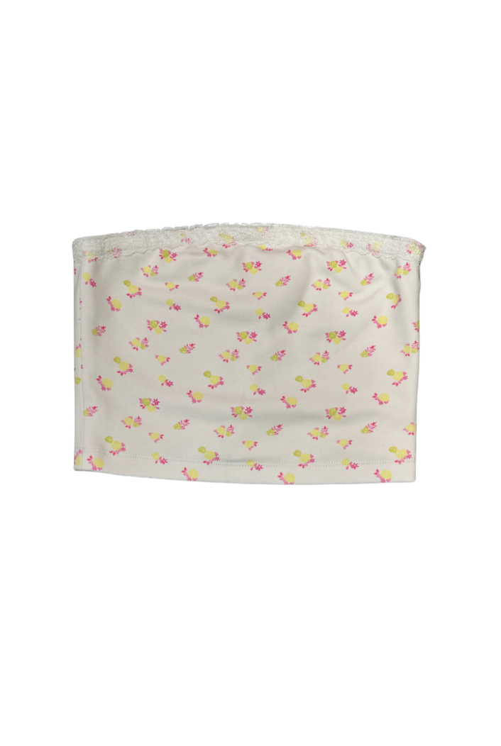 Alexa White With Pastel Yellow Ditsy Tube Top