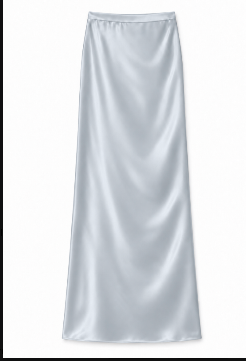 Joey Satin Maxi - Silver Grey