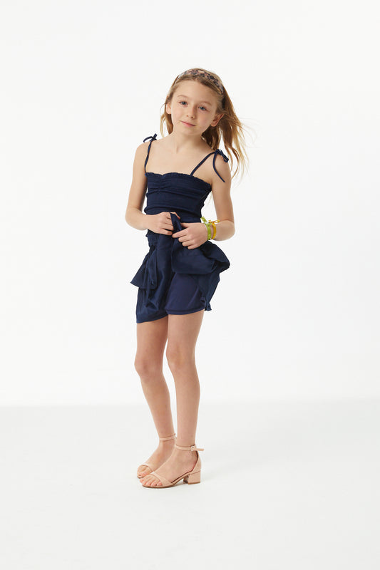 Willow Navy Satin Skort
