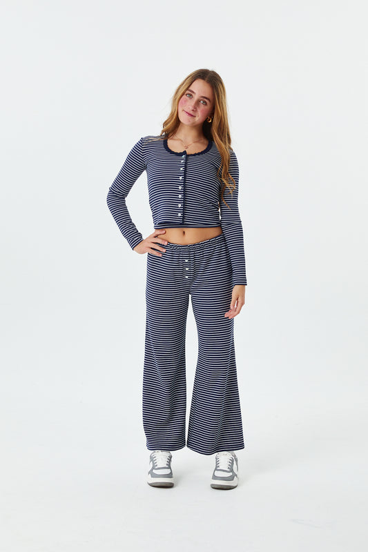 Marni Navy and White Stripe Button Down