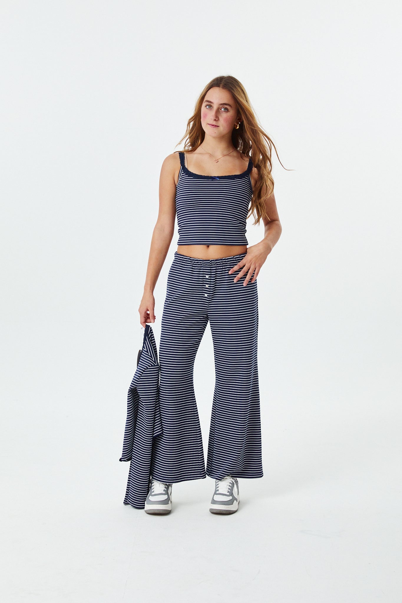 Lizzie Navy and White Stripe Tank