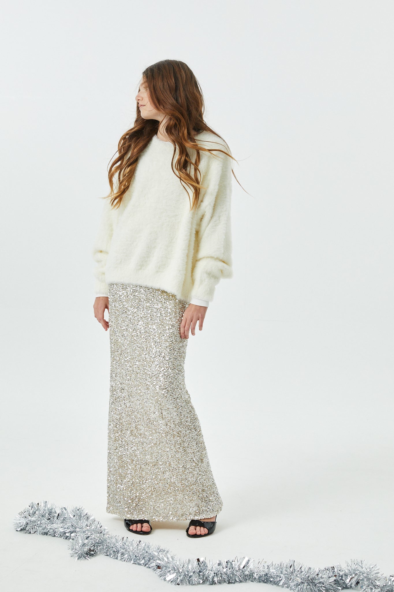 Delfina Long Sequin Skirt