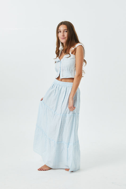 Skylar Pastel Blue Heart Tank Top