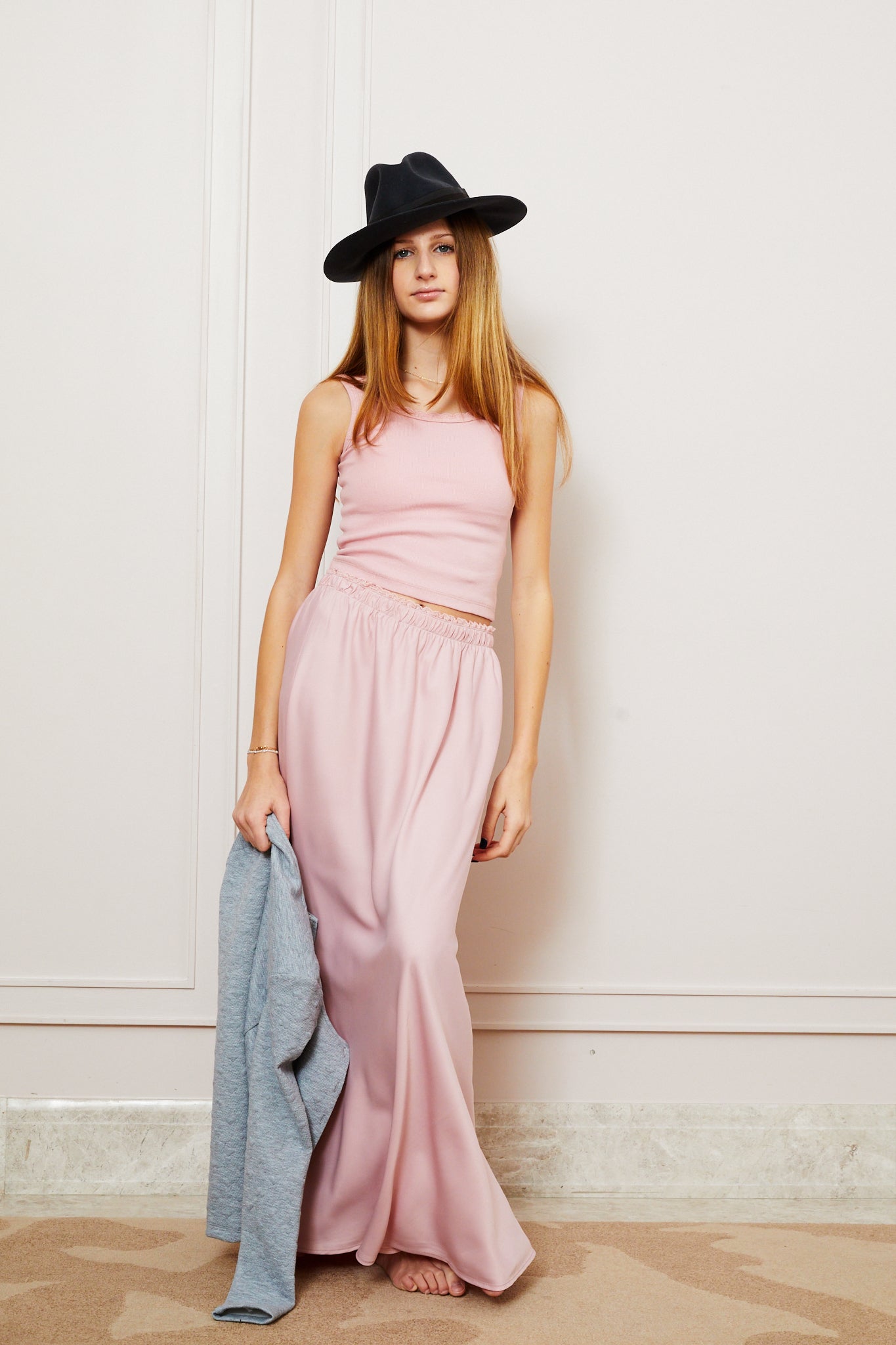Joey Satin Maxi - Ballet Pink