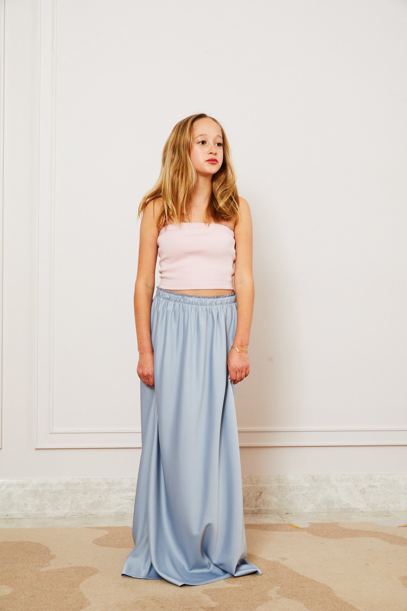 Joey Satin Maxi - Silver Grey