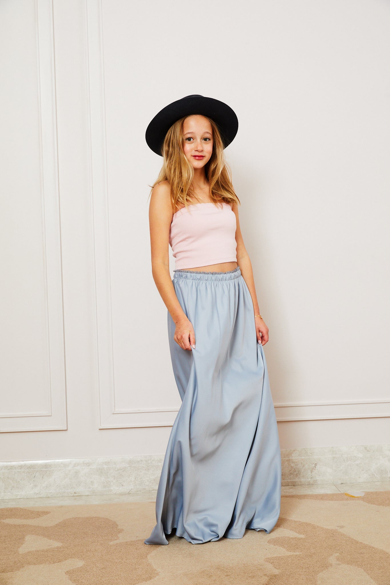 Joey Satin Maxi - Silver Grey