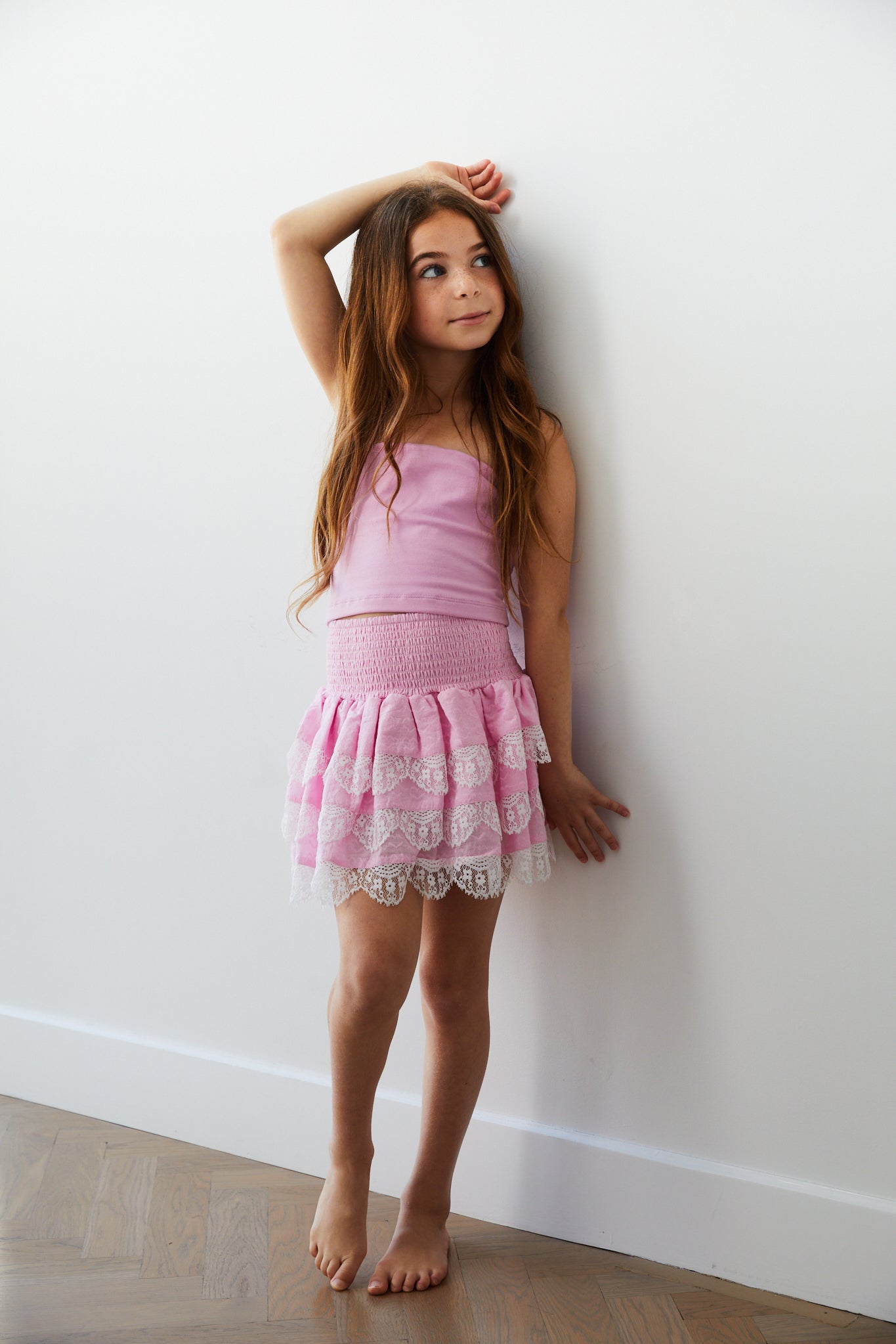Alexa Tube Top Pink with Lace