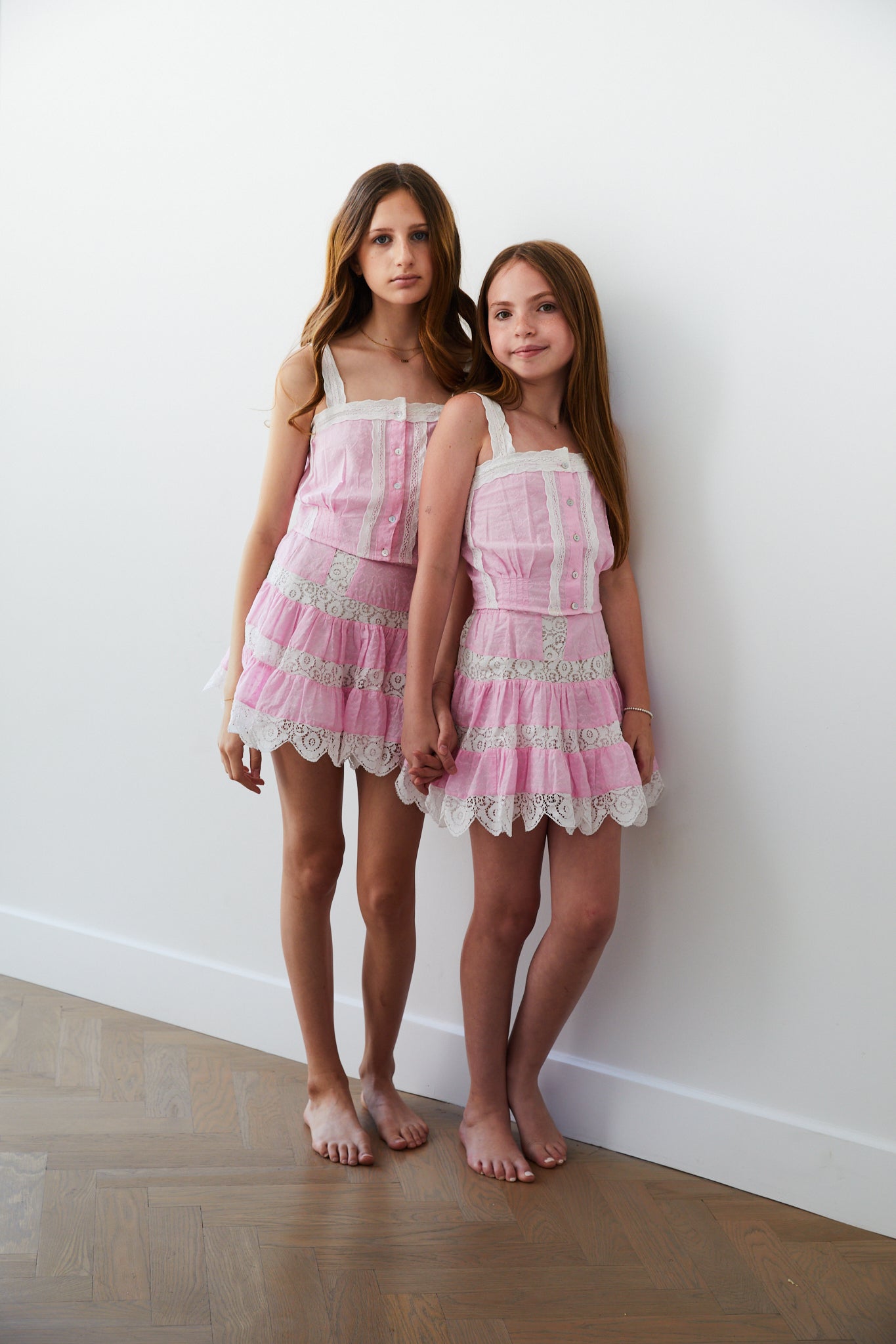 Skylar Pink Heart Lace Tank Top