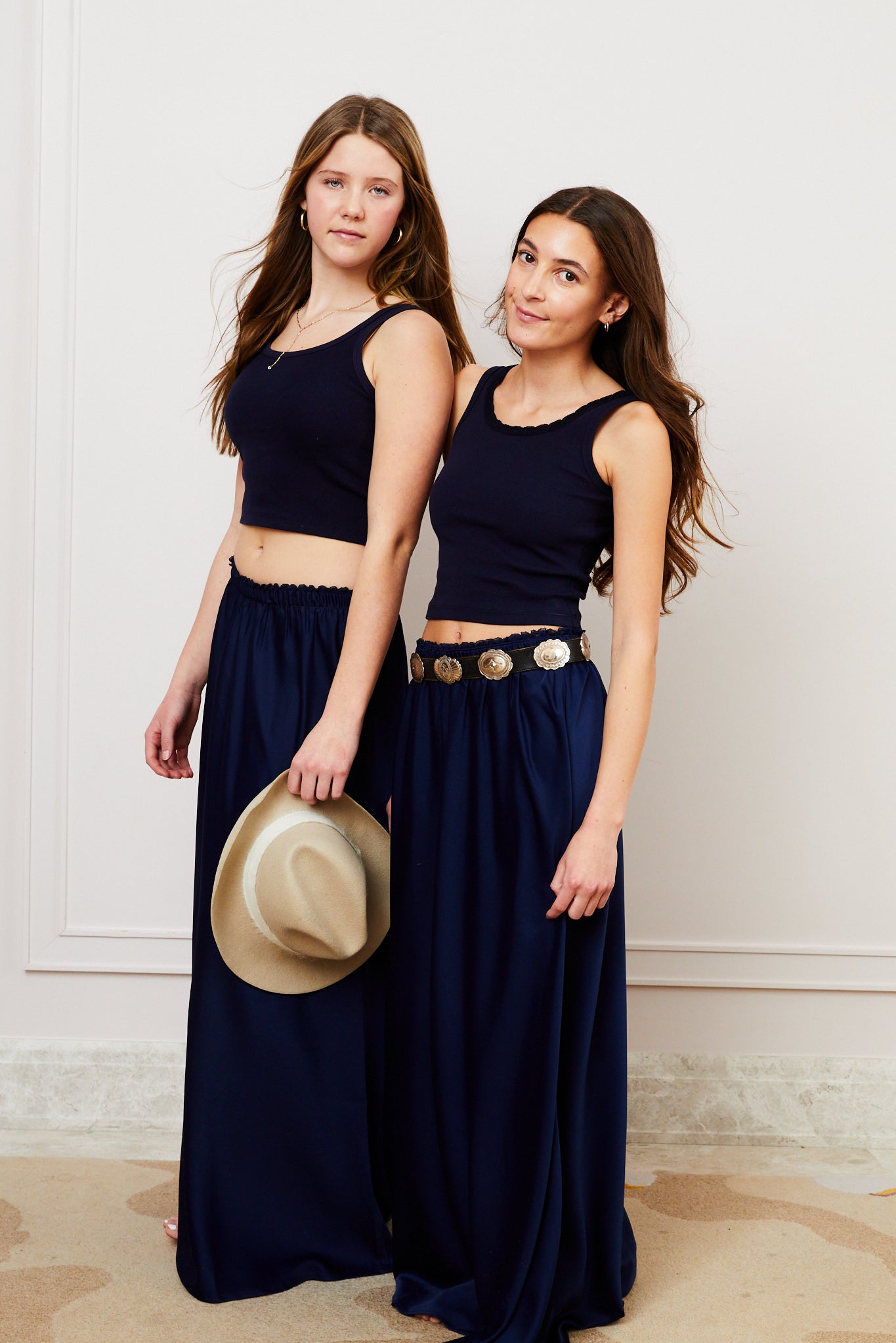 Joey Satin Maxi - Navy