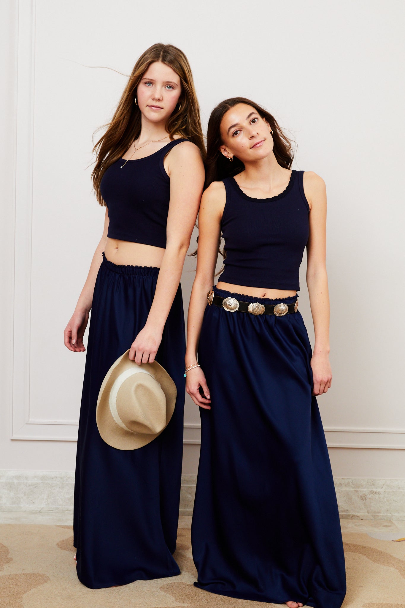 Joey Satin Maxi - Navy