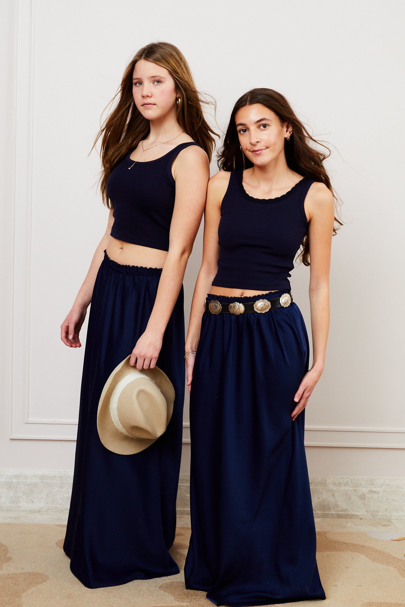 Joey Satin Maxi - Navy