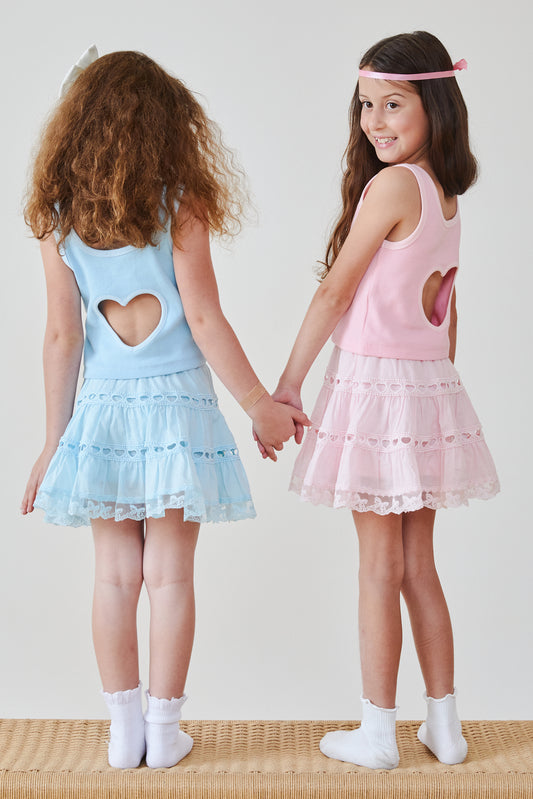 Harlow Pastel Blue Heart Cut Out Tank