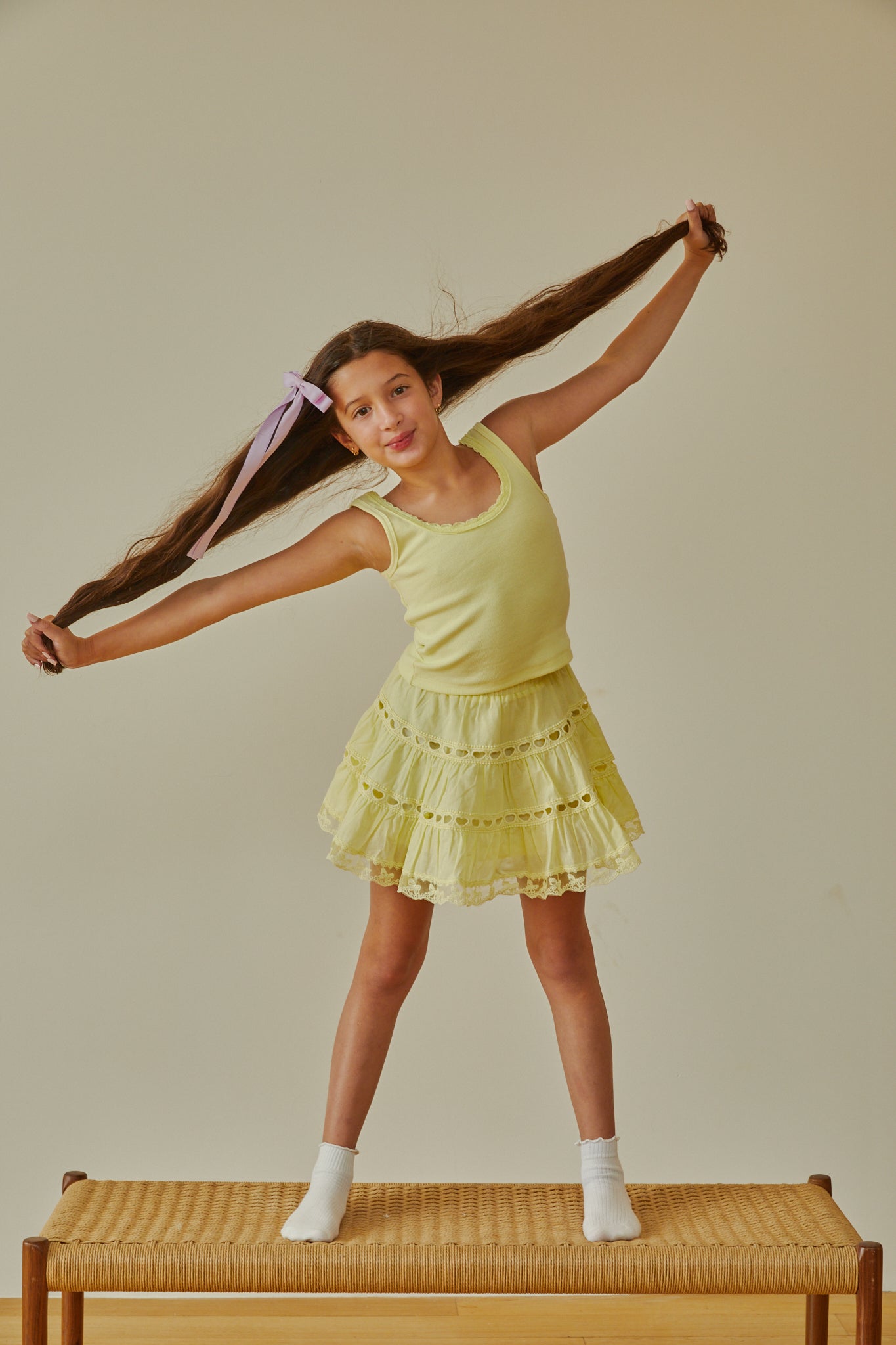 Sofia Pastel Yellow Mini Skirt