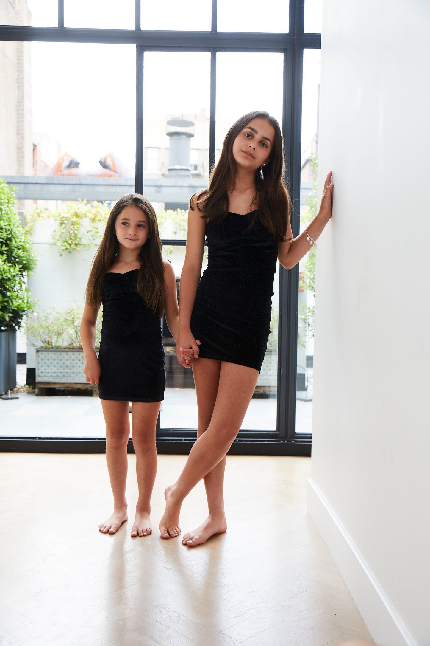 The Serena Dress Black Velour Studs