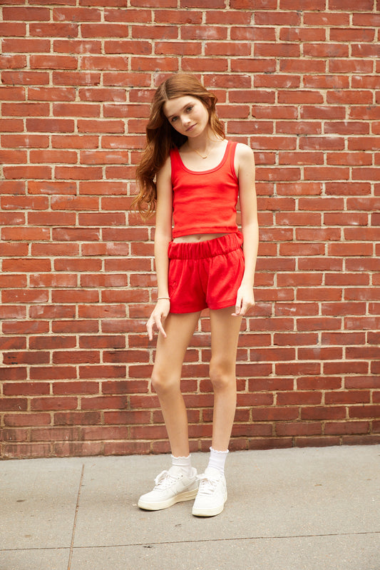 Emma Camp Red With Heart & Arrow Terry Tank