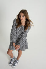 The Jordyn Top - Black and White Houndstooth