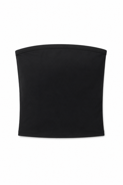 AM315-L Alexa Black Cotton Spandex Longer Tube Top
