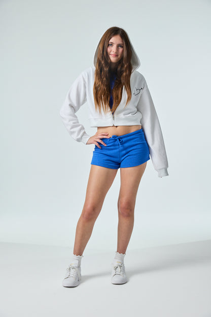 Mia White Grey French Terry Zip up Hoodie - Travel Set