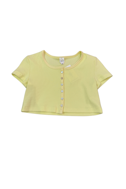 Michaela Pastel Yellow Ribbed Top