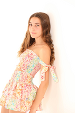 The Jessie Top - Rainbow Watercolor Floral