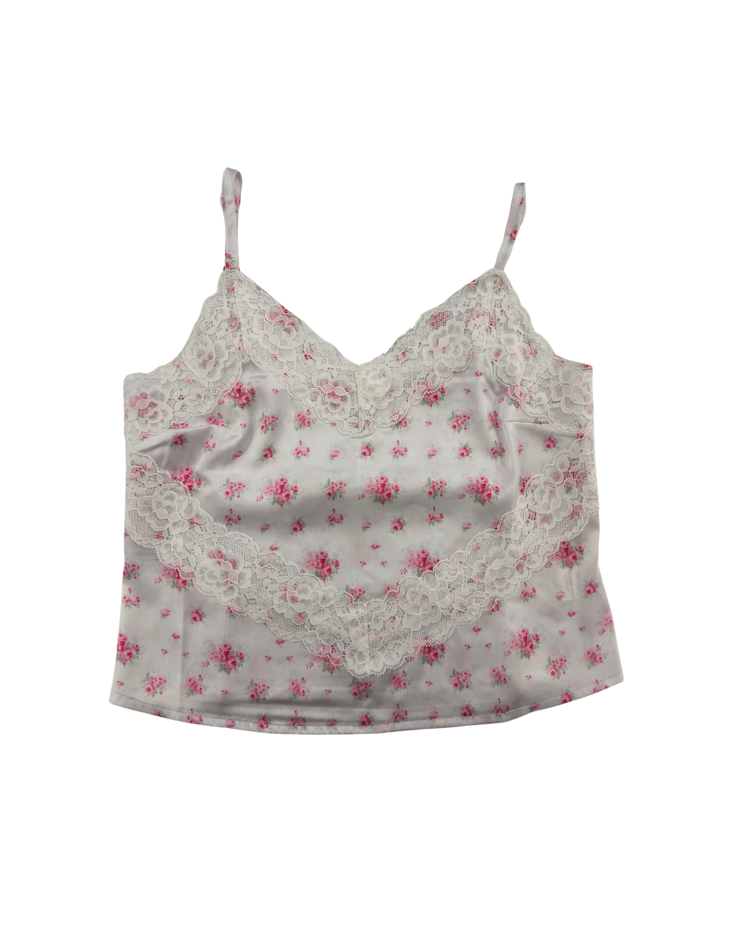Margot English Rose - Resort With Cream Lace Satin Tank With Lace Trim