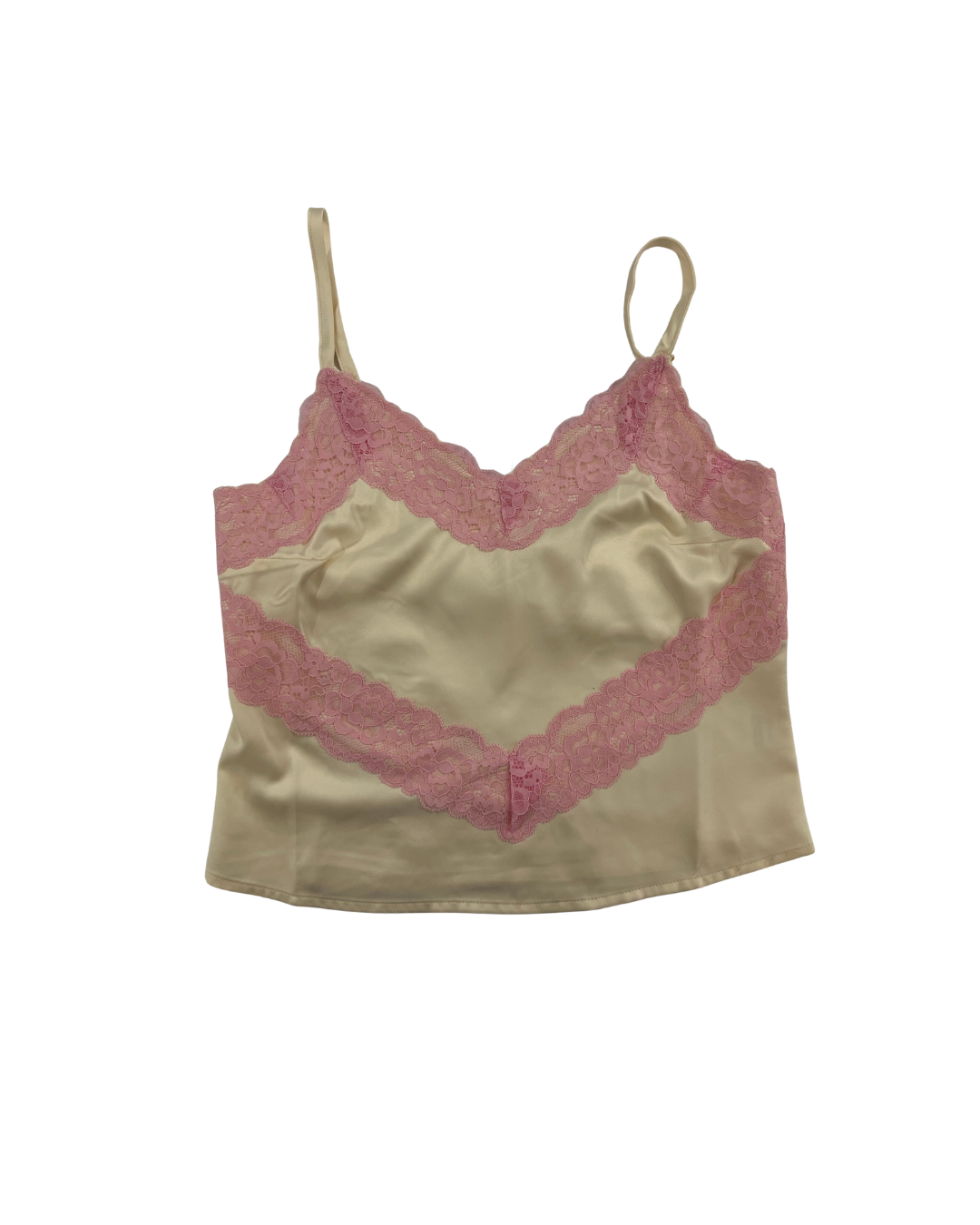 Margot Champagne With Ballet Pink Lace Satin Tank With Lace Trim
