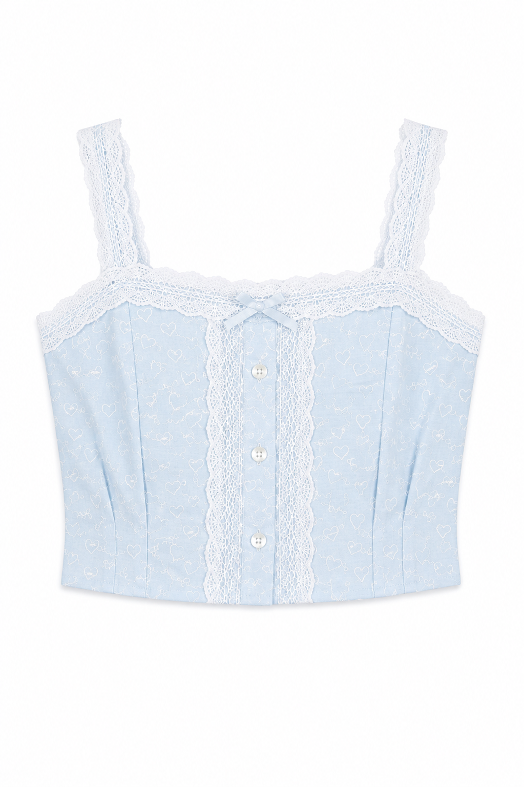 Skylar Pastel Blue Heart Tank Top