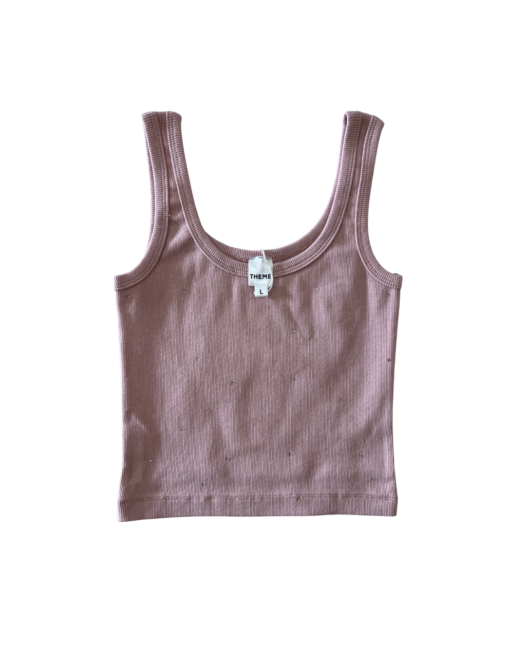 Stella Studded Ballet Pink Ribbed Studded Tank