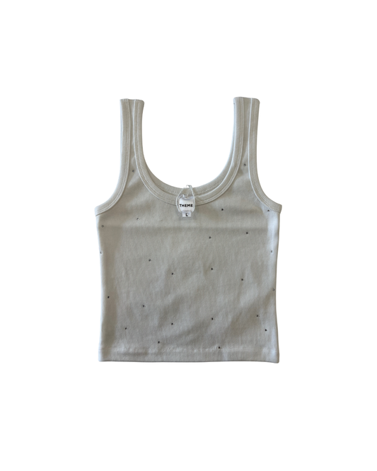 Stella Studded Cream Ribbed Studded Tank