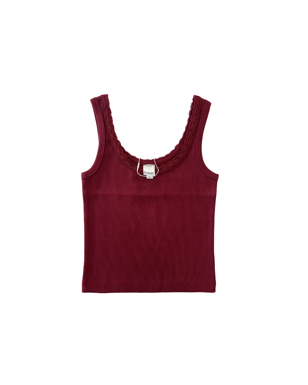 Stella Merlot Ribbed Lace Tank