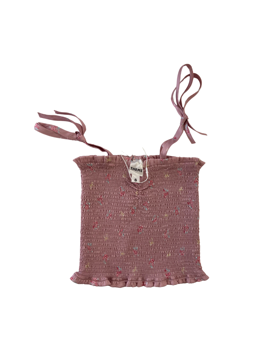 Georgia Rose Bow Mauve Satin Smocked Top