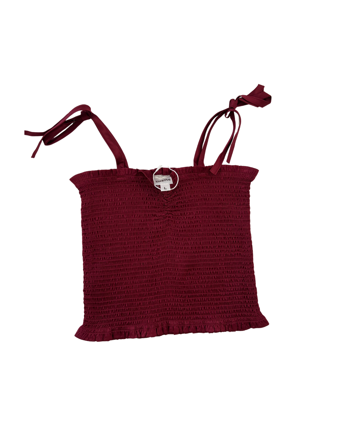Georgia Merlot Satin Smocked Top