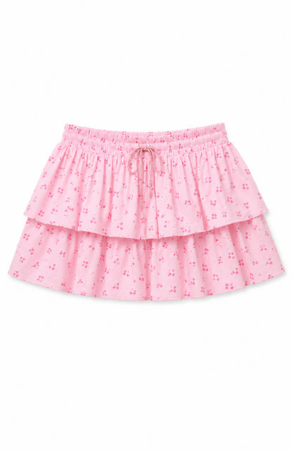 Willow Pastel Pink Ditsy Satin Skort
