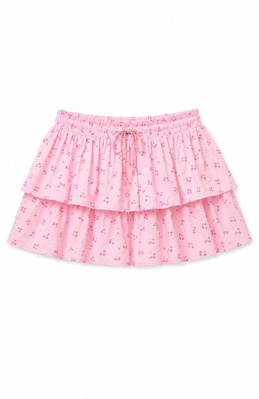 Willow Pastel Pink Ditsy Satin Skort
