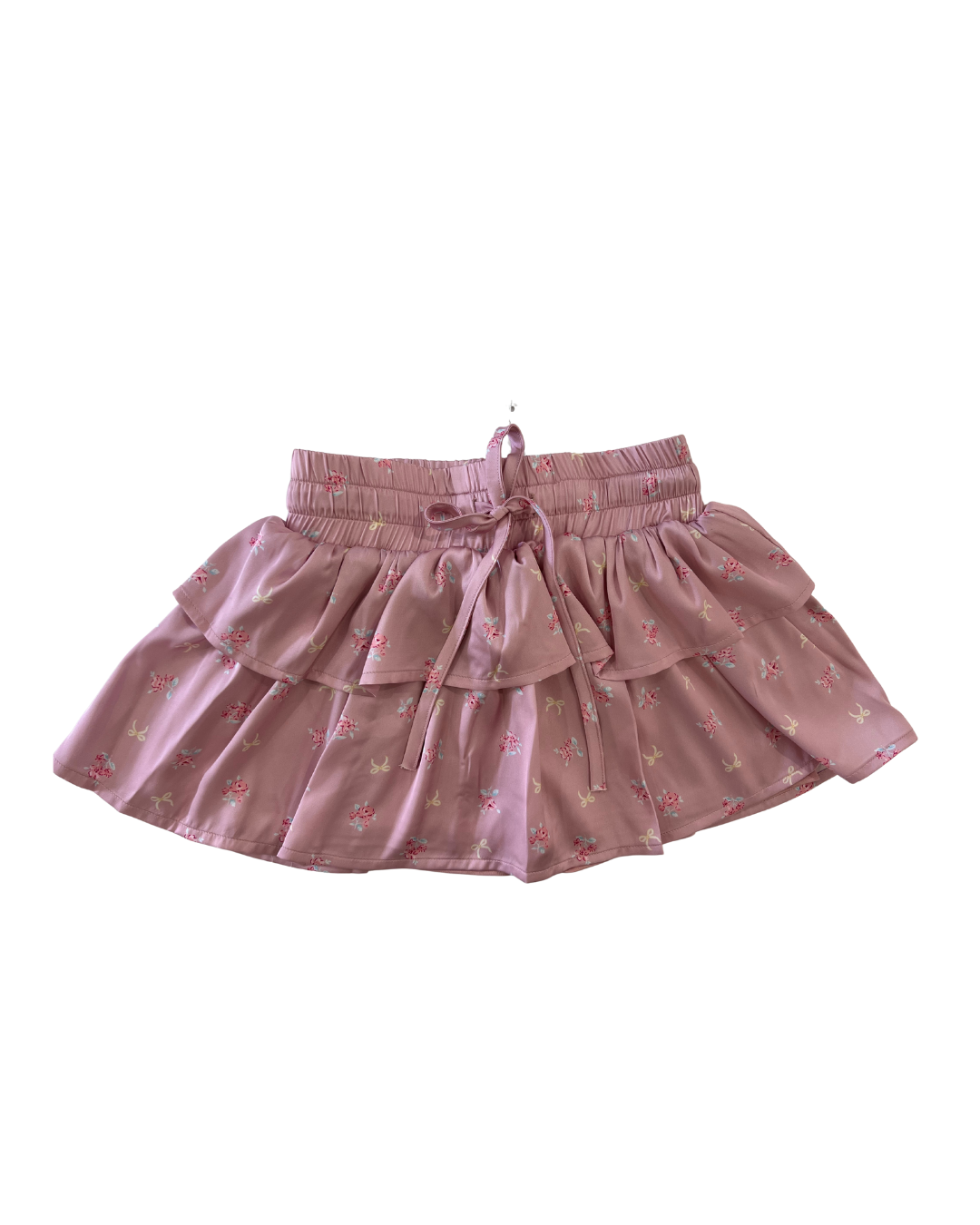 Willow Rose Bow Mauve Satin Skort