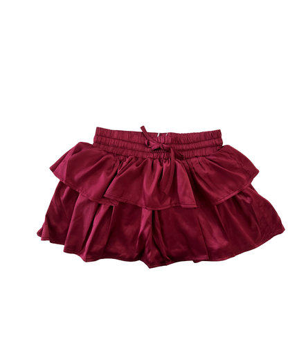 Willow Merlot Satin Skort